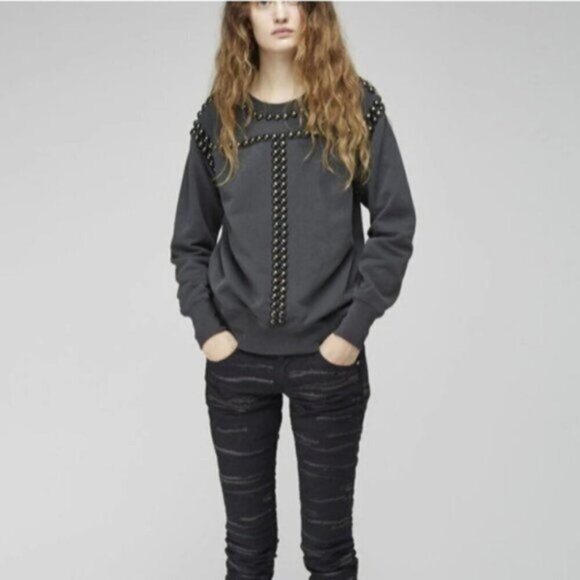 Isabel Marant Scotty Studded Sweatshirt Size 36 Small - Picture 2 of 8